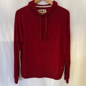 Peace Love World Cozy Casual MinimalistRed Hoodie | Size XS |